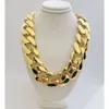 Big Guy Real 10k Gold 24mm Width Monaco Hollow Sparkling Miami Cuban Link Chain