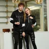 Men's Tracksuits Warm Hooded Sweatshirt Sweatpants 2 Pcs Sets Winter Black White Top or Pants Casual Jogging Clothing