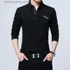 Camicie casual da uomo 5XL Polo Colletto da uomo Plus Size 3XL 4XL Autunno Button Brand Uomo Polo Camicia a maniche lunghe Casual Camicia maschile Abito Polo Q231205