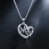 Chaînes Haute Qualité 925 Sterling Silver Charm Élégant Maman Zircon Coeur Pendentif Collier Pour Femmes Mode Fine Bijoux Cadeau De Fête Des Mères