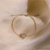 Catena dorata braccialetto cuore in lega per le donne 2023 dolce design semplice micro strass braccialetto regolabile regalo gioielli partito R231205