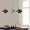 Pendant Lamps Nordic LED Metal Bud Chandelier Cell Hanging Lamp Black Kitchen Semicircle Light Home Appliances Decor Shades