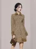 Women's Jackets Winter Retro Plaid Coat Thickened High-end Long-sleeved Tweed Jacket Korea Fur Collar Double-breasted Midi Blazer