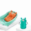 Banheiras Assentos Portátil Dobrável Bebê Banheira Mat Cartoon Soft Travesseiro Assento Infantil Antiderrapante Segurança Float Bath Air Cushion Support T2171 231204