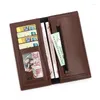 Wallets Men's Long Wallet Simple Business Pu Three Fold Money Clip Multi-function Card Bag Purses