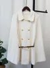 Vestes Femmes Blanc Femmes Double Boutonnage Cape Laine Mélanges Élégant Manteau Manteaux Manteaux Vintage Pardessus 2023 Automne Hiver X415