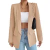 Kvinnors kostymer blazers blazer chic rose rouge pour femme decontracte combinaison noir trempe basique slim ete bureau printemps 231205