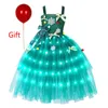 Abiti da ragazza Bambini Lucente LED Luce Abito natalizio per ragazze Anno Carnevale Festa in maschera Cerimonia Occasione Serata Tutu Abito in tulle 231204