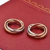 'Gold Silver Rosegold' tre-ring Crossing Triple Rings for Women Men Lovers '316L Titanium Steel Wedding Band Anei258e