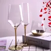 نظارات النبيذ الإبداعية الذهب الكهربي للنبيذ كأس الفاخرة الرصاصة الكريستال الكأس الكأس الزجاجية الزفاف