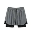 Luluwomen met logo Sneldrogende gevoerde shorts Heren zomer dunne fitness hardlooptraining driepunts sportbroek