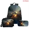 Sac à dos Game World Of Tanks pour garçons et filles, sac d'école pour étudiants, voyage quotidien, grande capacité, sac à livres pour ordinateur portable, 3 pièces, Mochila263N