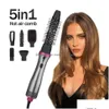 Curling Irons 5 w 1 grzebień powietrza MTI-FUNKCJA Zmiana głowicy Blow Suszanie Curl Prosto podwójny cel elektryczne wyprostowanie włosów Dhqet