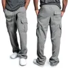 Calças masculinas jogging sweatpants casual correndo preto ginásios jogger pista cordão carga joggers streetwear calças esportivas 231204