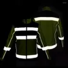 Men's Hoodies Safety Jacket Reflective High Visibility Waterproof Windproof Hi Vis Workwear Men Zipper Pockets