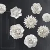 Muurstickers Moderne 3D Keramische Witte Bloem Sticker Decoratie Woonkamer TV Achtergrond Opknoping Ambachten El Muurschildering Accessoires2636