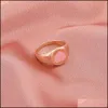 Band Rings Vintage Golden Heart Set For Women Fashion Pink Green Color Resin Love Ring Wholesale Jewelry Drop Delivery Dhhjn