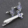 Cuff Links Blue Crystal Cufflinks Musical Note Tie Clips Men Cuff Button Business Tie Clip Bar Tie Collar Pin men's French Shirt Cuff Link R231205