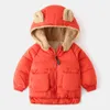 Cappotto per bambini Abbigliamento in cotone Ispessito Piumino per bambina Giacca per bambini Cappotto invernale caldo Cerniera con cappuccio Costume Capispalla per ragazzi 231204