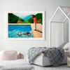 Pinturas Bojack Imprimir Poster David Hockney Inspirado Dois Cavalos Piscina Pintura Pintura Mural Art Cartoon Imagem Living Roo201j