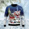 Herrenpullover 3D-gedruckte Weihnachtsserie Blumenbaum Weihnachtsmann-Muster Hässlicher Pullover Lässiger Winter-warmer Stil Unisex S-11