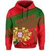 Kobiety z kapturem Portugalia jesień zima kobiety/mężczyźni flaga bluzy krajowa emblemat 3D print mody street tops unisex ponadwymiarowy hoodied