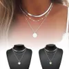 Chaînes rayonnent le soleil multicouche collier plaqué alliage cou pendentif ras du cou bijoux cadeau pour les femmes Golden Slivery SWD8893027