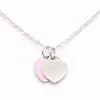 Heren ketting hart ketting gouden ketting vrouwen dubbel hart luxe sieraden vrouwelijk nieuw stuur vriendin Valentijnsdag sieraden ketting pen