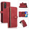 Carteira com compartimento para vários cartões Bolsa Capa de telefone para Xiaomi Redmi Note 11 11s 10s Pro 9 9C 12T 11T POCO X3 NFC Zipper Flip Stand Couro Crossbody Cordão Capa de alça de mão