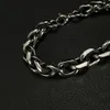 Vintage Patchwork Chain Sieraden RVS Rolo Chain Gevlochten Chain Link Armband Zilver 9mm 8.26inch n1461