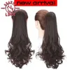 Synthetic Wigs Lihui Synthetic 22inch Wavy Claw Clip On tail Hair tail Hair For Women Tail Hair Hairpiece 231204