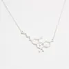 Pendentif 10Pcs Or Argent Simple Molécule Structure Moléculaire Hormone Élément Collier Science Adn Dopamine Colliers Jhey9 Vxbzf277O