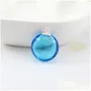 Pendanthalsband Pendanthalsband 1pc 18mm Murano Glas platt runda med 925 Sterling Cap Essential Oil Bottle Drop Delivery Jewelry N DH67O