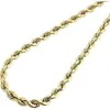 Collier en or jaune 10 carats pour hommes et femmes, chaîne en corde creuse de 5 à 50MM, 24 pouces, 232O