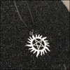 Pendant Necklaces Sun Pendant Necklace Supernatural Star For Women Men Movie Jewelry Fasion Five-Pointed Beautifly Drop Delivery Jewel Dhe4V