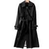 Trenchs pour femmes Coupe-vent d'hiver pour femmes avec ceinture mode Streetwear longue veste manteau femme vêtements mince coupe-vent dames vêtements d'extérieur 231204