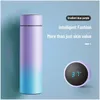 Termoser 1pc 500 ml smart isolering Rostfritt stål Färgglad kopp Mini Thermos Water Bottle LED Digital Temperatur Display 231205