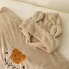 Handelsrockar Baby Bath Thandduk Huven Född badrocktecknad Coral Fleece Velvet Infant Toddler Soft Ponch Filt WARM Sleeping Swaddle Wrap 231204