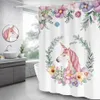 Tenda da doccia modello unicorno Tende da bagno impermeabili Tenda da bagno in poliestere di alta qualità per la decorazione domestica210q