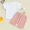 Set di abbigliamento per bambini abiti da bambino vestiti a manica corta camicia di compleanno cortometraggi casual set 2 pezzi abiti estivi da tuta estate