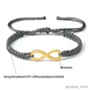 Cadena clásica pulsera infinita amistad trenzada ajustable para parejas hombres mujeres hechos a mano cadena encantos pulseras brazaletes joyería R231205