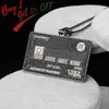Full Iced Out Credit Card Pendant Necklace Mens Gold Silver Color Hip Hop Jewelry With Tennis Chain Charm Cz Jewelry Gifts X0707328T