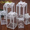 Geschenkverpakking 10 50 stuks doorzichtige PVC doos bruiloft kerst feest gunst taart snoep chocolade plastic verpakking dozen transparante bloem Cas2673