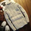 Men's Down Parkas Men Sweater Coat Casual Thicken Cardigan Sweater Men Button Up Coat Pure Color Chunky Knit Cardigan Men Fashion Clothing Hood Q231205