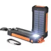 Partihandel Övriga elektroniska komponenter 20000mAh Solar Power Bank Charger med LED -ficklampa Comass Cam Lamp Double Head Battery Panel LL LL