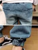 Men's Jeans Mens Denim Men Drawstring Slim Fit Joggers Stretch Elastic Jean Casual Pencil Pants M-XL