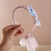 Hair Accessories Floral Children Streamer Headbands Cute Butterfly HeadWear Teethed Braided Hoop Korean Style Ribbon Band Wedding