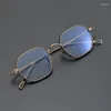 Óculos de sol quadros kameman puro titânio óculos quadro para homens kmn9917 masculino polígono coreano miopia prescrição óculos ópticos mulheres