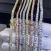 Hip-hop Jewelry GRA Certificate S 3MM 4MM 5MM 6.5MM VVS D Color Diamond Moissanite Tennis Chain Necklace
