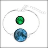 Charm Armbänder Kristall Armband Schmuck Glow In The Series Planet Glas Cabochon Drop Lieferung Dhqxo